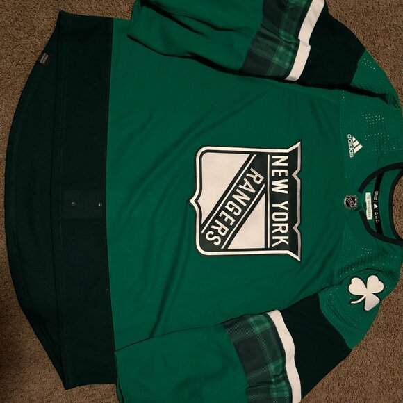 New York Rangers Authentic PRIMEGREEN Saint Patrick's Day On Ice Jersey … - Picture 3 of 6